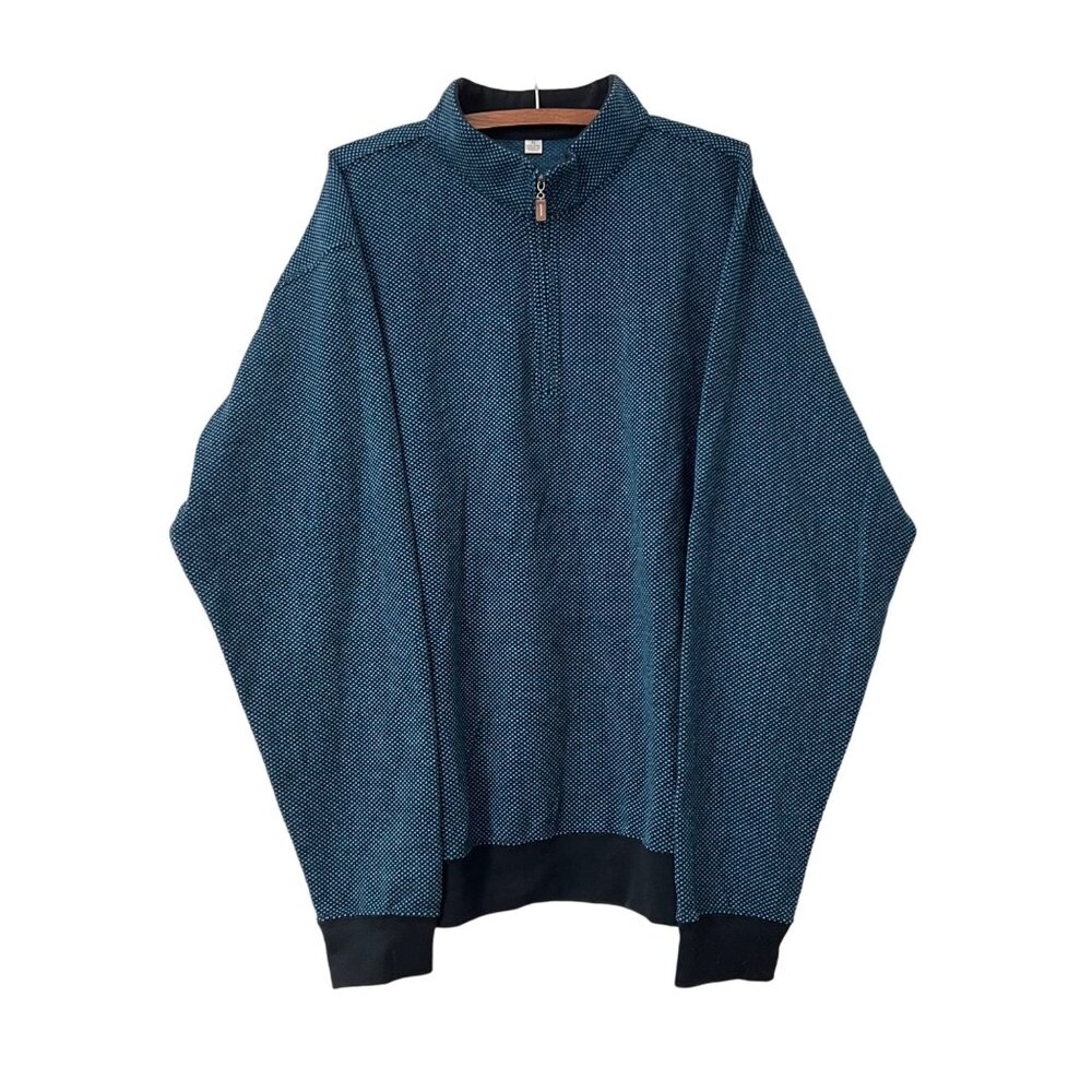 Men's Blue Half-Zip Sweater Pullover